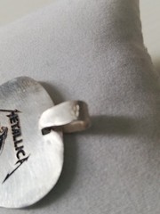 .925 Solid Silver Metallica Men’s Guitar Pick Metal Rock Band Biker Pendant New.