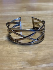 Sterling silver 925 handmade 4 Strand wide cuff, bracelet Patina