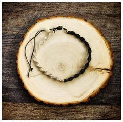 Split Spiral Half Black & Half Natural Hemp Necklace / Choker MINIMALISTIC
