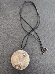 Coral Fossil Pendant Bead Necklace