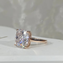 HUGE 8 Ct Treated White Diamond Solitaire Ring,Birthday Gift FREE Diamond Studs
