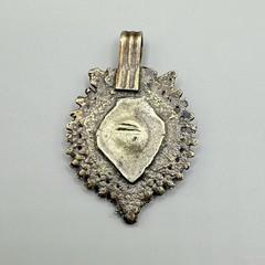 Antique Hand Made Stone Pendant India 1 1/2″ Boho Western Unique Cobalt Blue