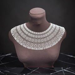 Handmade Beaded Collar Necklace White Seed Beads Versatile Lace Jewelry