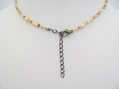 Gold Glass Choker Necklace Mixed Shape Boho Seed Bead Summer Spring