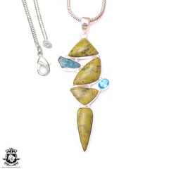 Tasmanian Atlantisite Stichtite Apatite Pendant & 3MM Italian Chain P9660