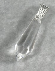 Clear Crystal Prism Large Faceted Point Pendant .925 Sterling Silver Bail 47mm