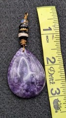 Stylish Artisan Focal Purple Wired Wrapped Beaded Pendant