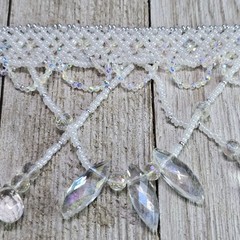 Handmade 925 Sterling Silver Crystal Inspired Glass Necklace Earring Set White