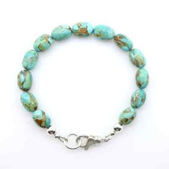 Arizona Turquoise Beaded Bracelet, Genuine Natural Blue Green Turquoise Nuggets