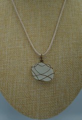 White (Clear) Sea Glass Pendant: Spherical Shape (P#42)