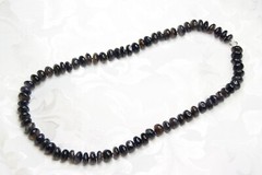 Iolite Natural Blue 5mm x 10mm Roundel Hand Tied Silk Knot Gemstone Necklace 20″