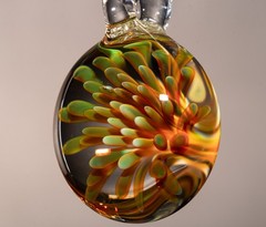 Ocean Bloom Glass Pendant Floral Implosion Jewelry Gift