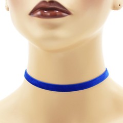 Blue Velvet Choker 3/8 inch (9 – 10 mm) wide custom adjustable ribbon necklace
