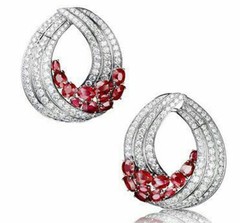 Dangle Wedding Earring Solid Sterling Silver 925 Jewelry Red Oval Round Women