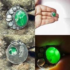 21 Ct Tw Natural Black Bridge Variscite 925 Sterling Silver Gemstone Pendant