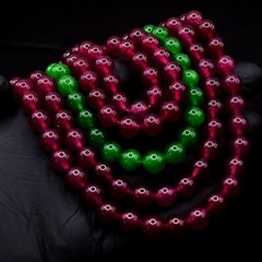 5 Strand Wonderful 1100.00 Cts Pink Ruby & Emerald Necklace Jewelry VK 32 E641