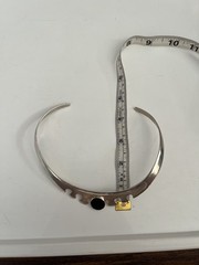 Vintage Taxco Mexican silver Modernist collar necklace with Black Onyx TB-09