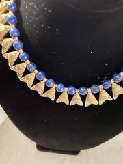Lapis Beads Egyptian Style Repro fly Choker-Smithsonian catalog collection