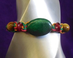 Aventurine Adjustable Rasta Hemp Cuff Bracelet Anklet Tigers Eye Gemstone Beads