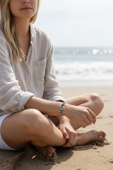Surfboard Bracelet Anklet Macrame Hemp Dolphin Wood Beads Adjustable Unisex