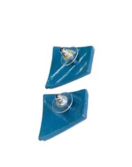 Vintage Two Tone Blue Stripe Trapezoid Art Earrings Modernist Geometric Fashion