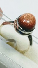 CHARMING UNTREATED NATURAL SUNSTONE IN STERLING SILVER RING SIZE 5.75-6.0!