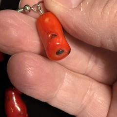 Vintage Handcrafted Chunky Red Coral Stretch Bracelet, Earrings Boho Beach Ocean