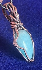 Amazonite ~ Handmade Copper wire wrapped pendant jewelry 10j