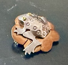 FAR FETCHED Lily Pad Frog Handmade Cut-out 925 Sterling, Brass & Copper