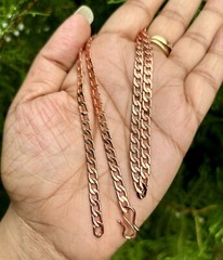 11 inch Pure Copper CURB CUBAN Chain Anklet, Healing Copper Jewelry, Spiritual