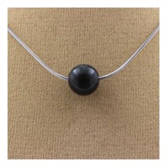 stones And Minerals. Necklace 1 Seraphinite Pearl 8 Mm Stainless Steel Chain