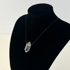 Quartz Crystal Sterling Silver Necklace Artisan Handmade Double Terminated Point
