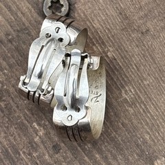 Happy Piasso Navajo Sterling Silver Clip On Hoop Earrings Native 925