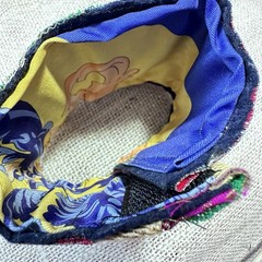 Wide Cuff Bracelet Boho Multicolor Fabric Baroque Embellished Handmade OOAK 6-7