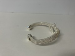 Vtg Sterling Silver 925 Twisted Knot Cable Cuff Bracelet Open Back 6.5’’ 15.592g