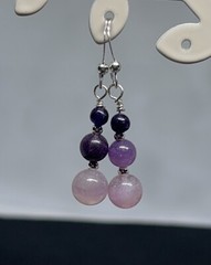 Sugilite Genuine Stone .925 Sterling Silver Handmade Earrings RARE