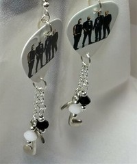 Three Days Grace Guitar Pick Earrings with Swarovski Crystal Dangles