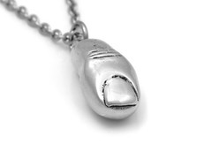 Human Big Toe Charm Necklace, Handmade Anatomy Jewelry Toenail Pendant