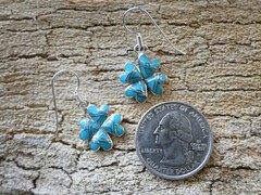 Love Luck Clover Southwest Sterling Silver Turquoise Gemstone Opal Earrings AA95
