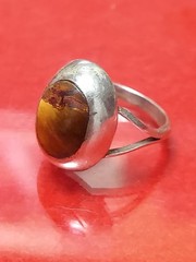 Vintage Tiger’s Eye Native American Sterling Silver Ring Size 5