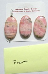 Sterling Silver Natural RHODOCHROSITE Gemstone Pendant #5856…Handmade USA