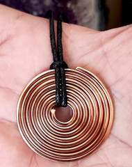 1 Pc Pure Copper Healing Spiral Pendant Locket, Jewelry, Spiritual Kriya