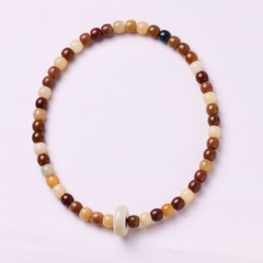 原生态唐三彩渐变直切菩提根双圈手串绕指柔佛珠手持Tang three-color gradient bodhi root hand string Buddha