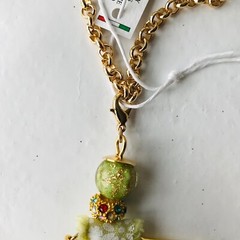 Murano Glass cc zecchin woman head doll  necklace 18″ / Pendant Made in Italy