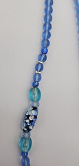 Artisan Glass Foil Beads with German Glass Beads Necklace 17 3/4″ w/o Closures