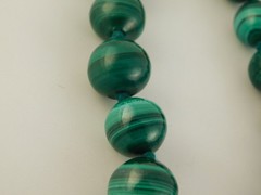 MALACHITE GRADUATED LARGE BEAD BALL NECKLACE 26″ LONG ARTISAN HANDCRAFTED 7-15MM