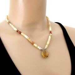 djs Sundance Sol Opal Hessonite Garnet Whiskey Quartz Sterling Silver Necklace