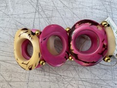 Organic Tagua Nut, Acai Seeds Bracelet Purple Handmade Ecuador Jewelry