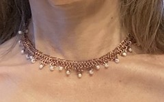 Handmade Antiqued Pure Copper Chainmail European 4-in-1 Necklace Earring Set