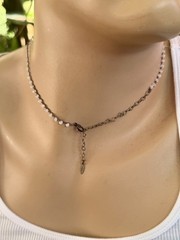 Love Heals Unisex White Glass Beaded Sterling Silver with 4 Pendant Charms 16′